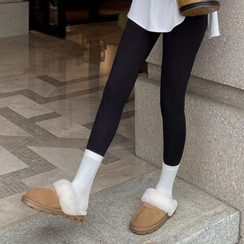 Fur-Integrated Snow Boots from Sangpo Village, Women's Open-Back Slippers for Outdoor Wear, 2025 Winter New Style, Fleece-Lined Cotton Shoes
