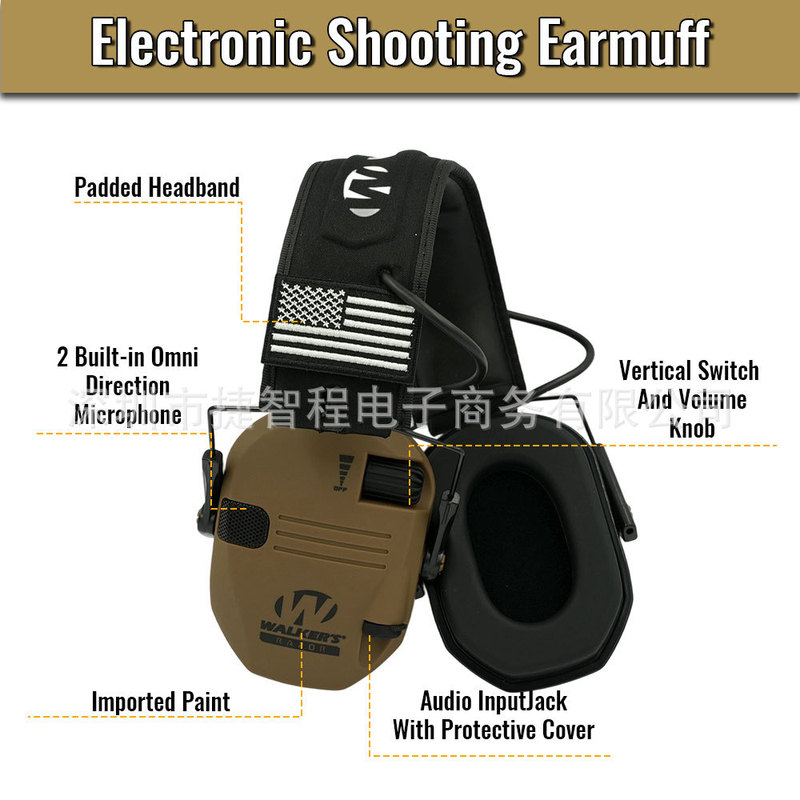 爆款隔音降噪耳罩 户外射击耳机智能隔音降噪耳罩狩猎CS打靶耳机|undefined