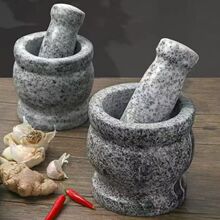 石头蒜臼子捣蒜器蒜蓉蒜泥器石盅家用研磨擂钵石臼蒜臼手动中药罐