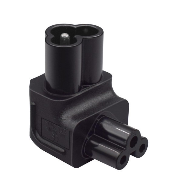 弯头款梅花三针公转母电源转换插头上IEC320-C6转C5母电源线