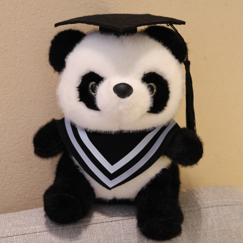 Temporada de graduación Panda Doctor Bear Kindergarten Examen de ingreso a la universidad Regalo Licenciatura Bear Impresión Logotipo Nombre de la insignia de la escuela Muñeca de clase