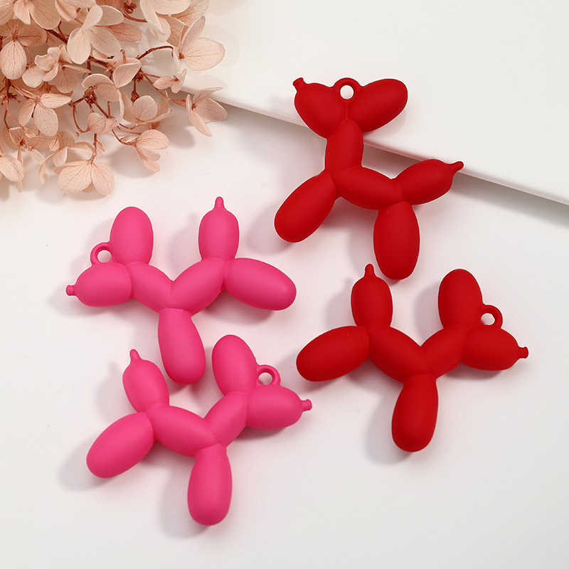 컬러 도금 풍선 개 DIY 펜던트 인형 키 체인 귀여운 인형 액세서리 학생 학교 가방 가방 체인 자동차 교수형 액세서리