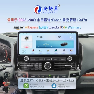 02-09 Toyota Prado Lexus Gx470 üçün 12.3 düym Android böyük ekran naviqasiya sistemi