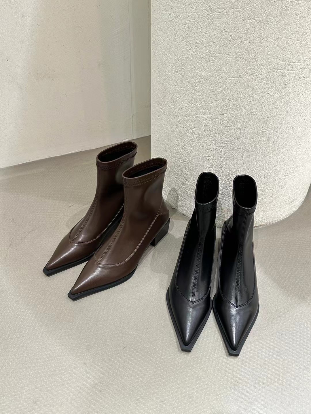 Escarpins à bout pointu ShoeVault pour femmes, nouveauté automne-hiver 2025, talon compensé, coupe ajustée, style européen et américain._voghion.com