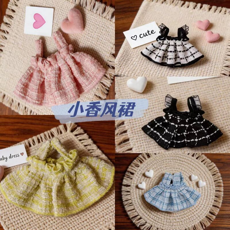 Korean-Style Plush Toy with a Red Mohair Skirt and Coffee-Colored Trim, Cute Doll with Interchangeable Outfits Korean-Style Plush Toy with a Red Mohair Skirt and Coffee-Colored Trim, Cute Doll with Interchangeable Outfits