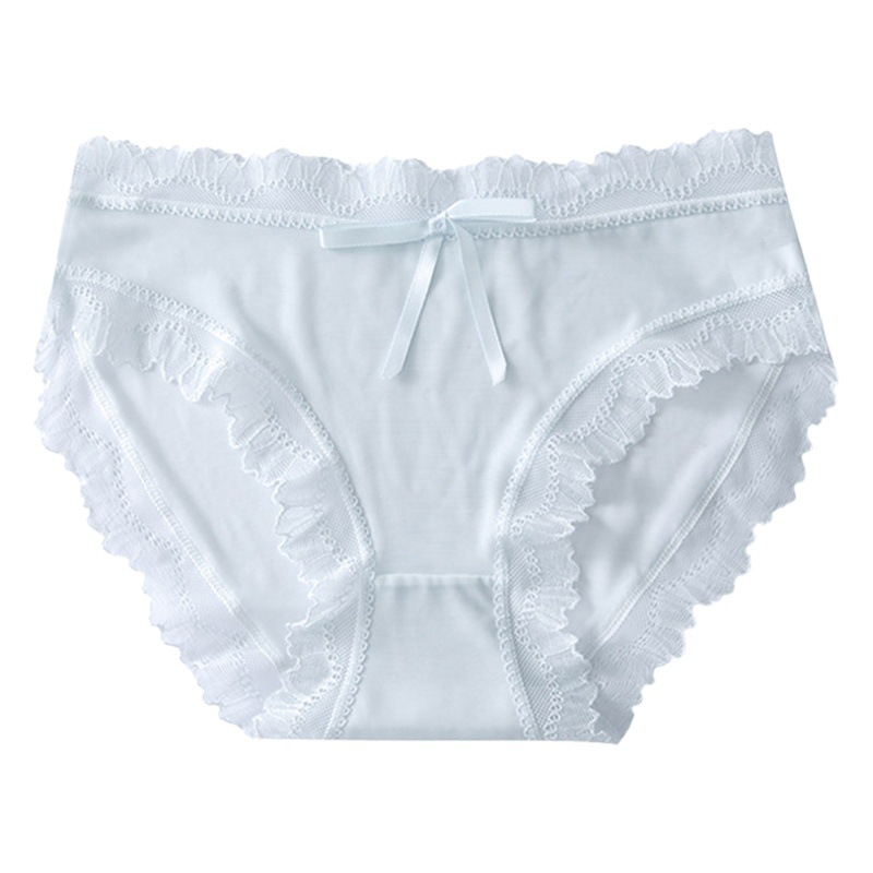 Ropa interior de encaje de las mujeres cintura baja pura sexy antibacteriano entrepierna calzoncillos verano delgada transparente shorts cabeza chica ropa interior