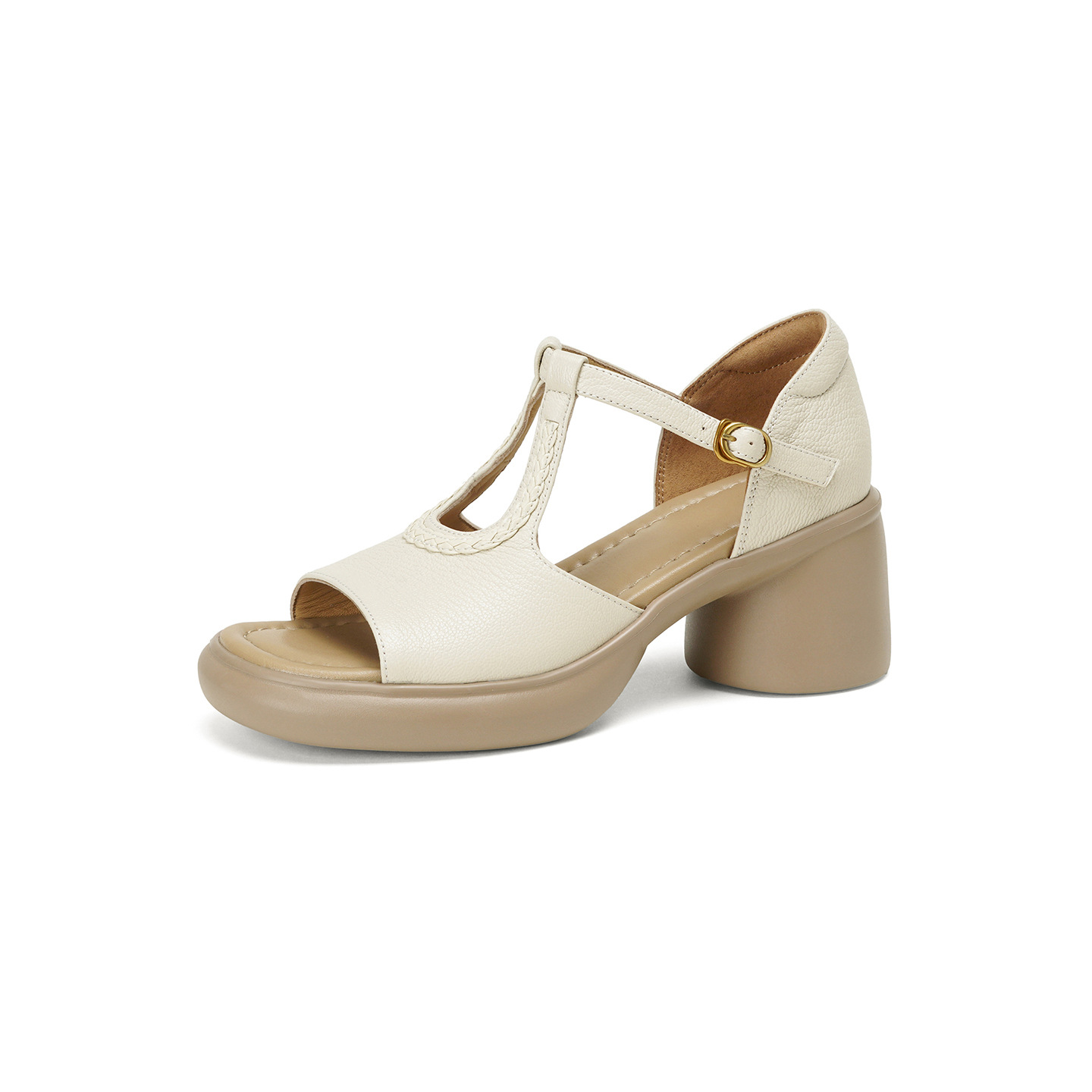 Sandal cao gót nữ quai ngang da cừu gót dày 7 cm, kiểu dáng thời trang — đen chi tiết 19