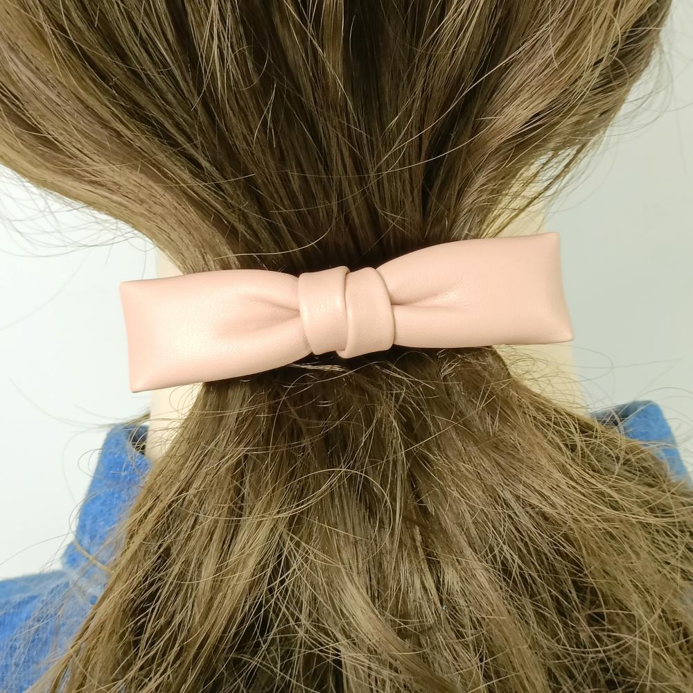 BA230201-PU仿羊皮9x2.3cm泡棉蝴蝶结发夹-I