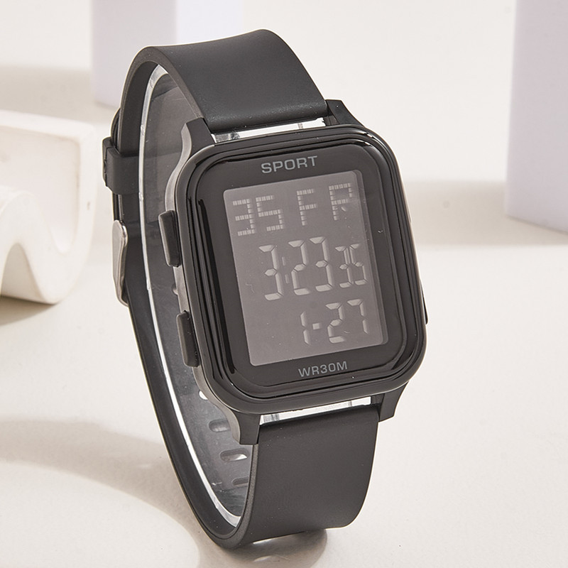 Nuevo personalizado de moda deportes al aire libre multifuncional cuadrado estudiante masculino reloj electrónico hombres impermeable LED digital Mesa