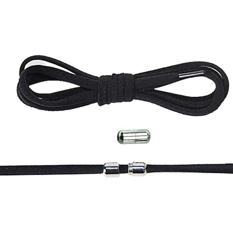 Серебристые эластичные шнурки без завязывания с металлической пряжкой для детей, универсальные, полукруглые, простые в использовании.