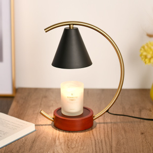 Simple wood aromatherapy wax melting lamp candle melting lamp bedroom table lamp household aromatherapy Amazon fire-free adjustable wax melting lamp
