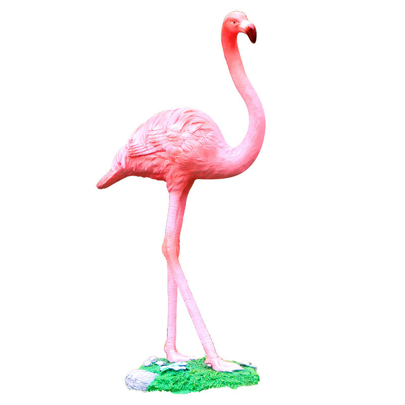 Gran FRP animal escultura simulación Flamingo decoración jardín al aire libre paisaje patio piscina boceto Decoración