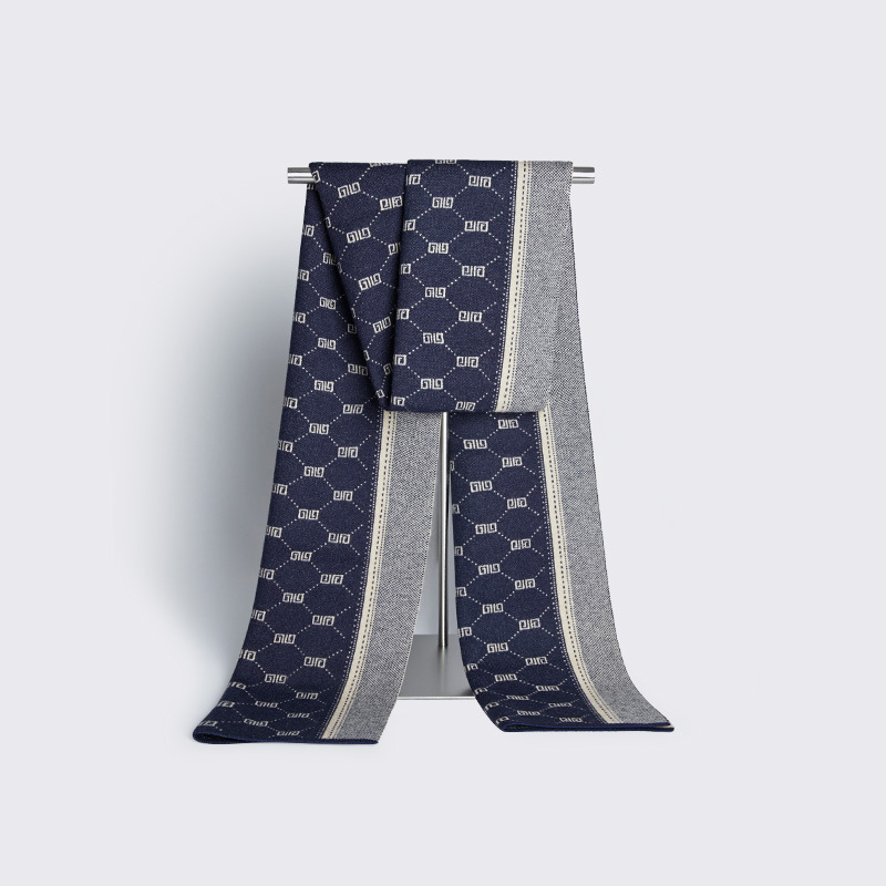 Sciarpa invernale nuova versatile edizione coreana scozzese da uomo in lana lavorata a maglia con nappa lunga stile giovani_voghion.com