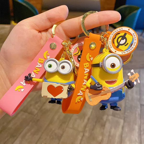 Genuine cartoon Minions keychain pendant creative couple car bag doll key chain pendant small gift