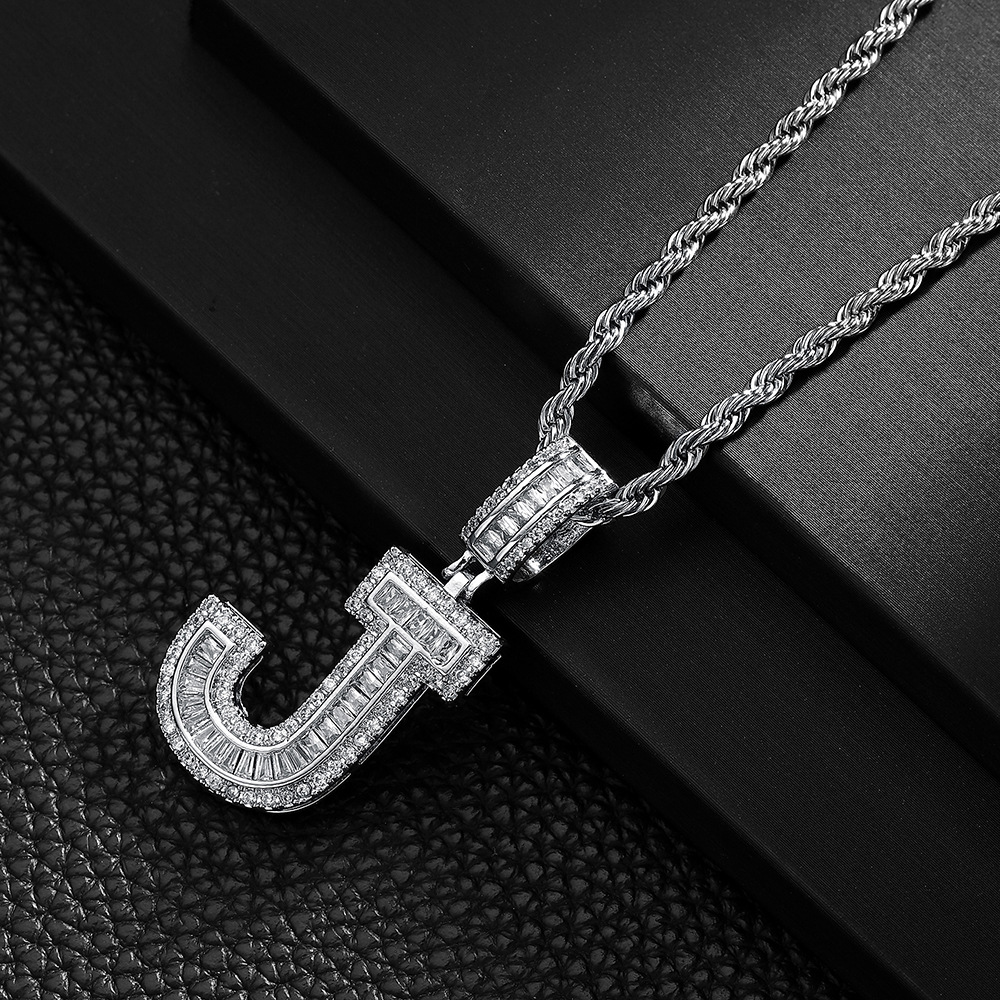 Hip-hop cross-border colgante de letras azúcar de cristal collar de zircon explosión ins joyería personalizada nicho diseño colgante para hombres y mujeres