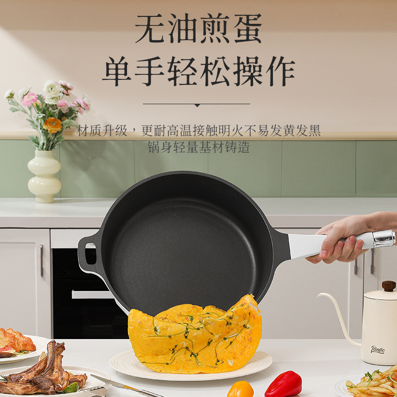 국경 간 티타늄 크리스탈 티타늄 냄비 도자기 냄비 가정용 평면 바닥 냄비 다목적 붙지 않는 냄비 전자 레인지 가스 스토브 범용 냄비