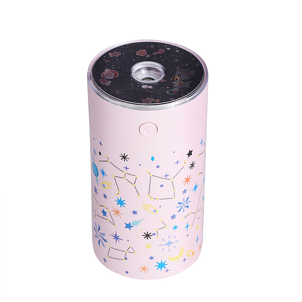 새로운 라운드 별이 빛나는 하늘 가습기 USB250ML 스프레이 꿈 프로젝션 공기 정화 습도 두 조각 무료 배송