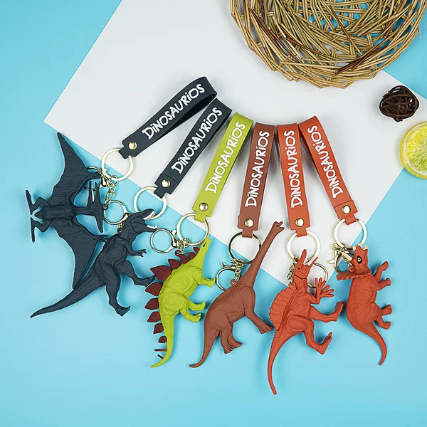 Creative Jurassic Dinosaur Keychain Cartoon Backpack Pendant Gift Wholesale Doll Accessories Doll Keychain