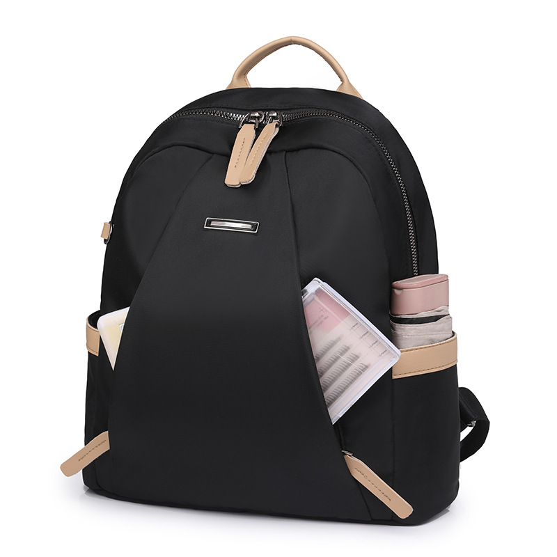 2024 verano nuevo estilo coreano damas mochila de nailon moda color contraste ligero mochila de viaje al aire libre al por mayor