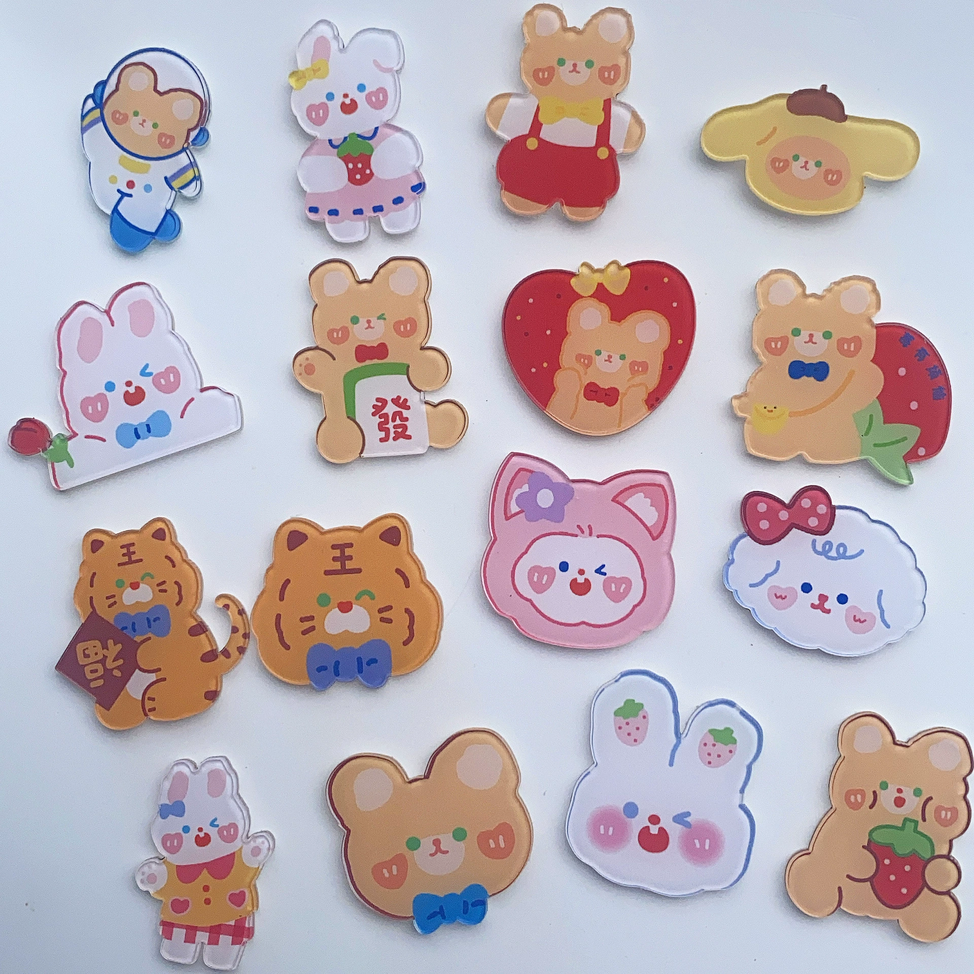 Милый чай Медведь мультфильм акриловая брошь значок Студенческая школьная сумка пенал булавка приз украшение оптовая продажа с фабрики