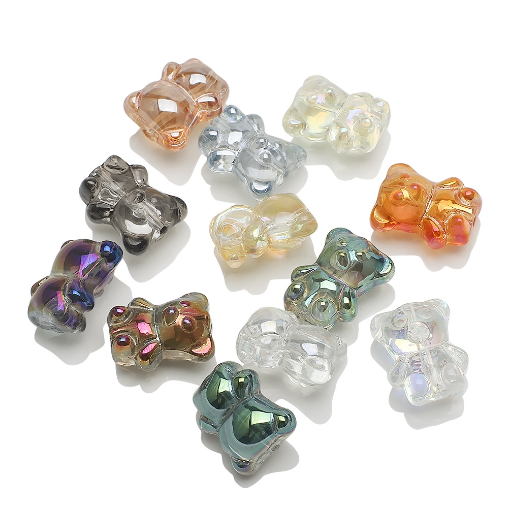 20 PCS/Package 12 * 14mm Hole 1~1.9mm Glass Bear Beads display picture 2