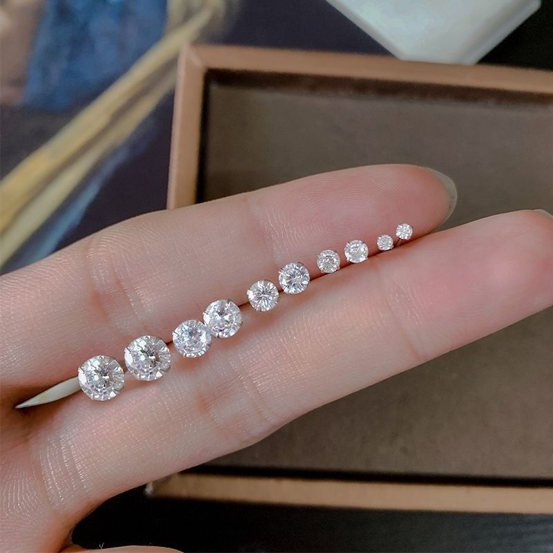 Simple Style U Shape Silver Plating Zircon Ear Studs 1 Piece