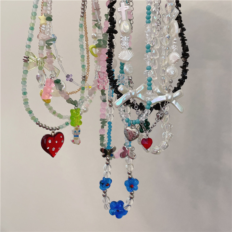 Necklace Classification Sweet Geometric Beaded Beaded Necklaces Wholesale