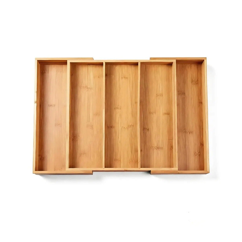 Suministro exclusivo transfronterizo de cajas de almacenamiento de bambú impermeables y plegables, herramienta de organización de cocina para especias y cubiertos.