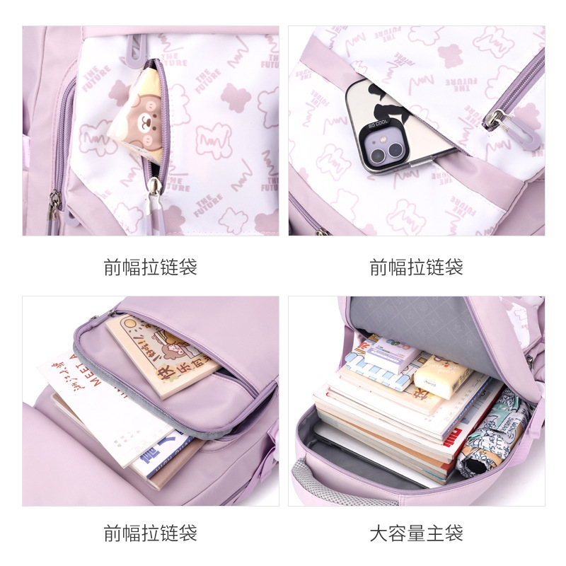 JLD nuevo transfronterizo de alta apariencia ultra-ligero mochila de la escuela secundaria chica estudiante mochila multi-funcional casual junior high schoolbag
