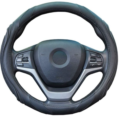 All Seasons, Concave and Convex Massage – Steering wheel cover - nail-yarn-film-o-type-all-black-38cm