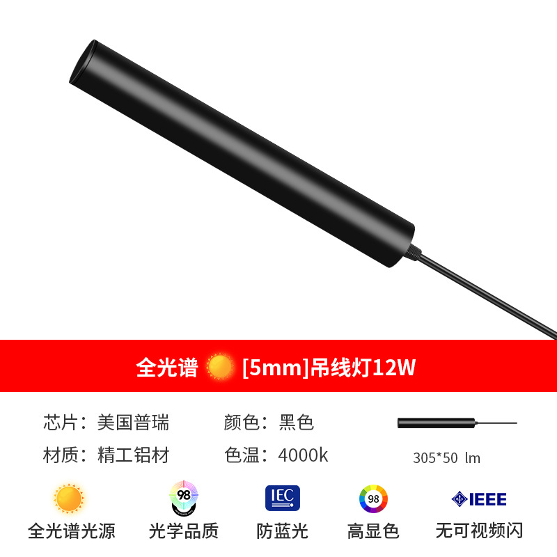 [Pu Rui full spectrum light source] hanging wire spotlight 12W