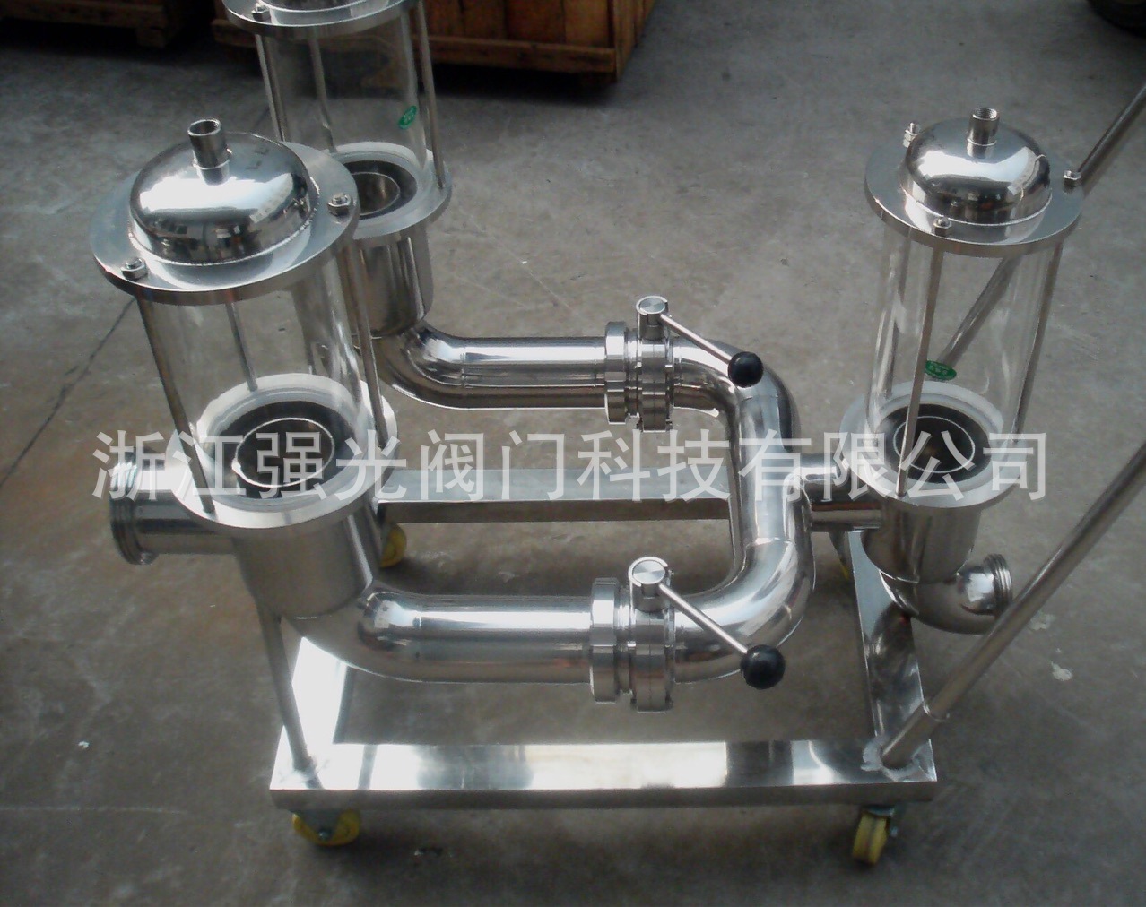 QGHLQ型卫生级，304/316不锈钢，啤酒合流器，移动式