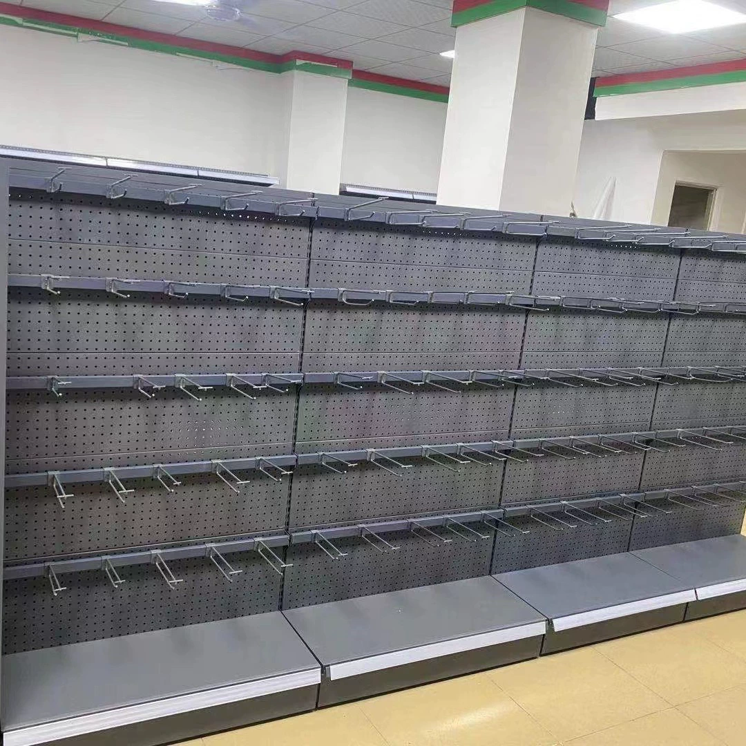 Аксессуары для полок супермаркета, перегородки, одинарные и двойные ветвные крючки, квадратная железная труба, сетчатые отверстия, подвесные горшки и посуда, наклонные крючки для бусин
