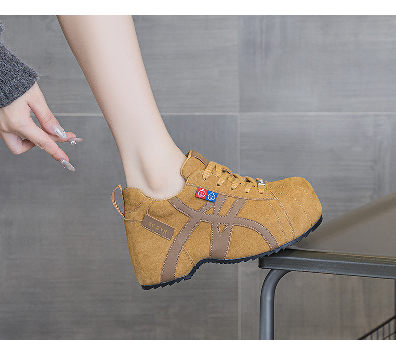 Giày sneaker nữ chunky đế dày phong cách Birkenstock mũi to, thời trang retro Mỹ, tăng chiều cao — M2982 li đơn màu vàng, M2982-1 màu nâu cộng với nhung, M2982-1 màu xám nhung, M2982 lớp lót đơn màu xám chi tiết 13