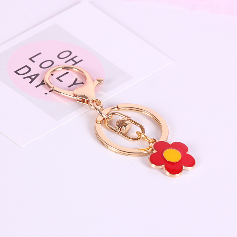 Creative examination must pass the duck key chain student gift Award word big red flower key chain net red refueling duck pendant