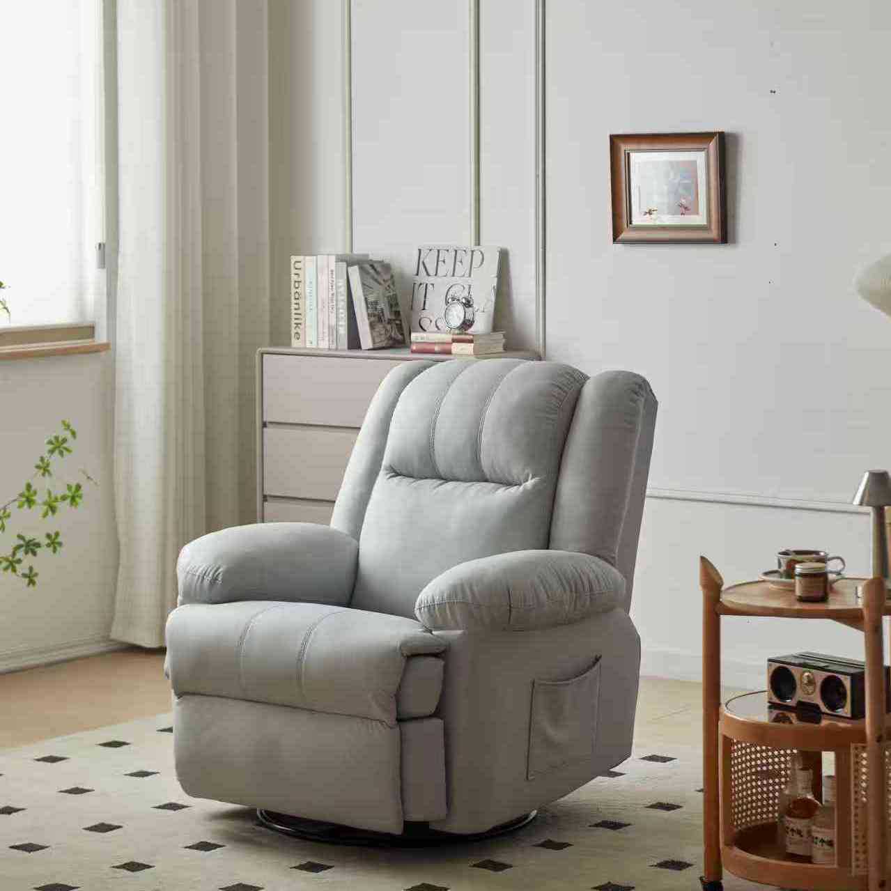 Sofá eléctrico espacial, mecedora simple perezosa, sofá de sala de estar, silla reclinable de masaje giratorio multifuncional