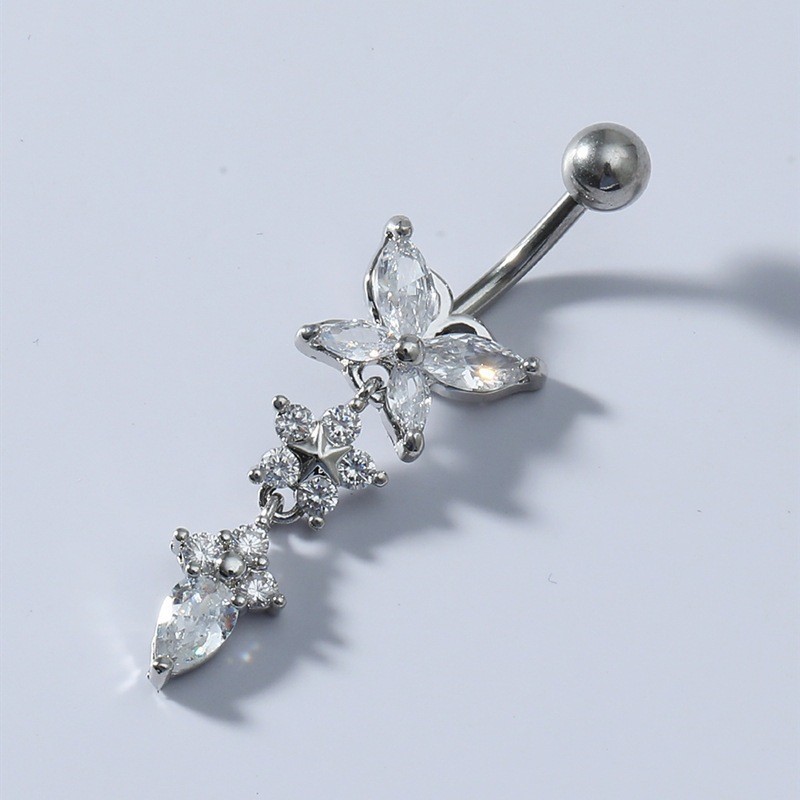 Silver pointed spike labret stud material detail
