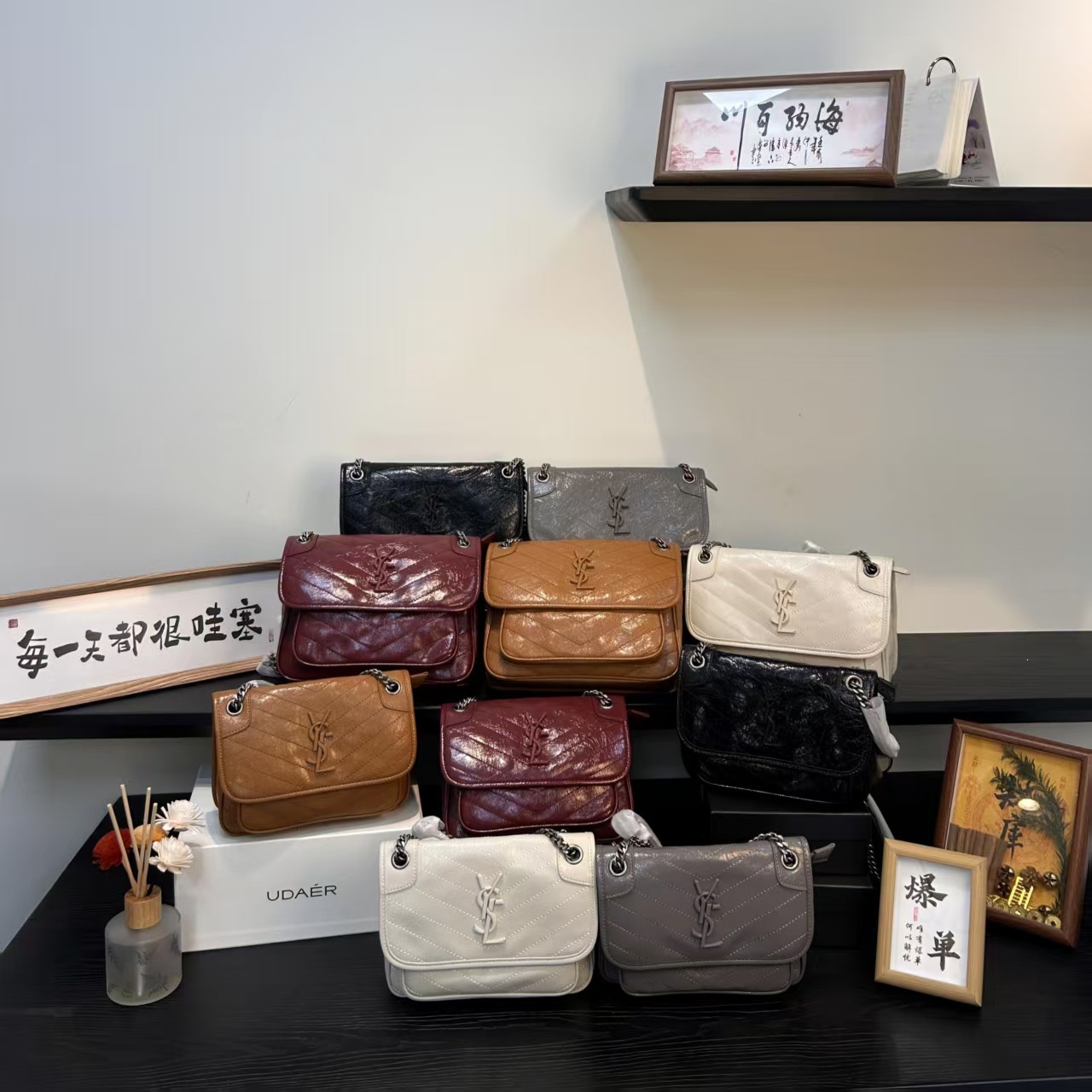 YSL Niki Dəri Çiyin Çantası - Zəncirli Krossbodi Model