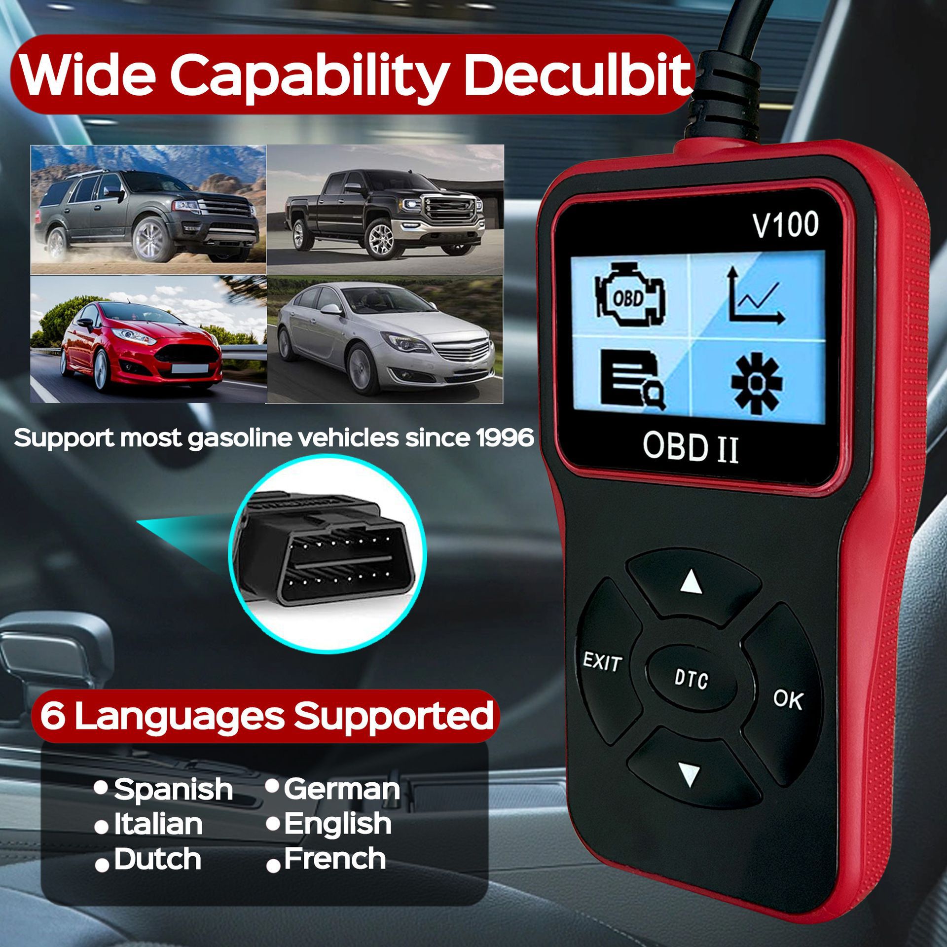 Car Diagnostic Obd2 Scanner Tool Comprehensive Diagnostic Code Engine Fault Detection V100 Code Reader Card