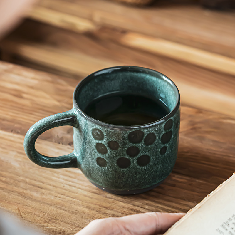 Horno creativo de cerámica rugosa taza retrógrada taza de agua doméstica taza de té de la tarde taza de café taza de leche