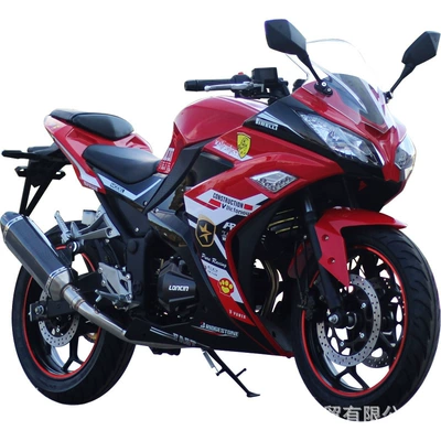 Adult Two-wheeled Motorcycle Race | Elektrikli motosikletlər - red-points-black-ninja-ii-200cc-single-cylinder-air-cooled-engine-gps-positioning-mobile-phone-bracket-licensing-procedures
