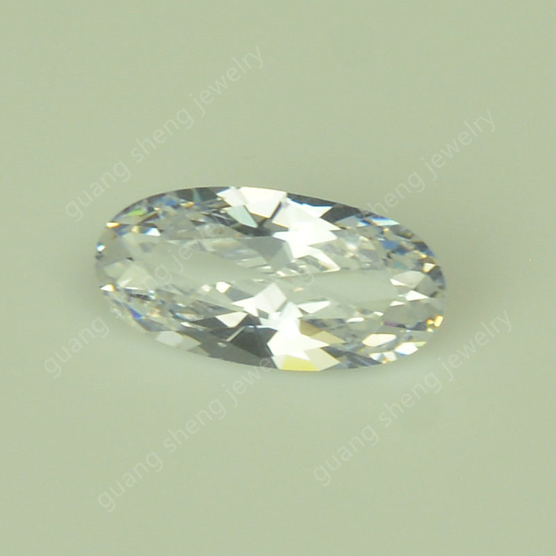 Oval Faceted Natural White Crystal Gemstones, Water Drop and Egg-Shaped Ring Face Jewelry, White Crystal Loose Stones