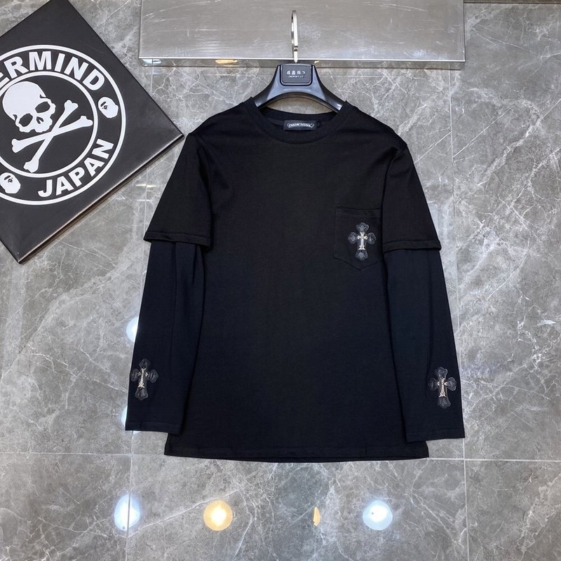 クロスボーダーのトレンディなブランド Chrome Heart 長袖 T シャツ ピュアコットン メンズ レディース ルーズスポット卸売|undefined