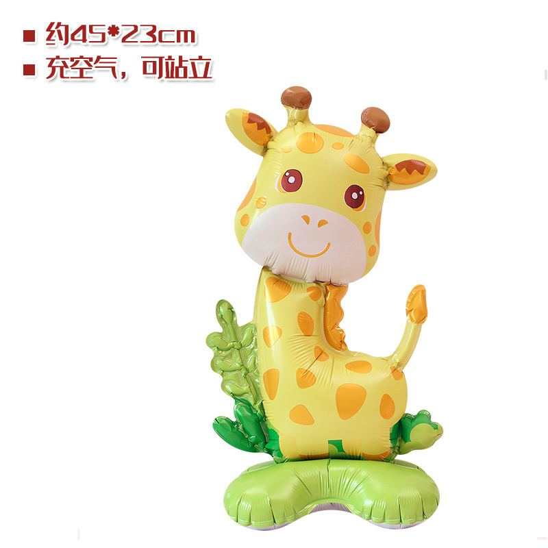 Decoración de fiesta Decoración Accesorios de fotografía globo de juguete 4D tridimensional de pie pequeño animal de dibujos animados forma globo de película de aluminio