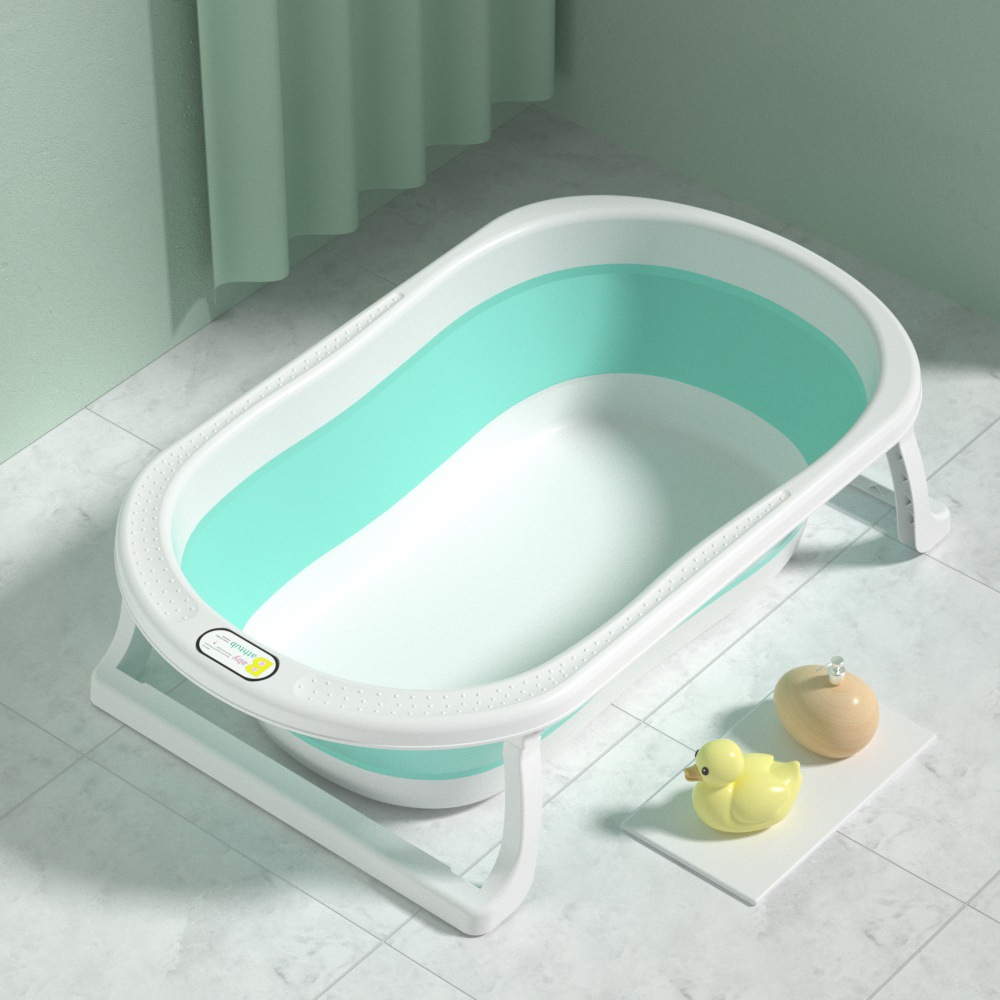 Transfronterizo bebé baño cuenca plegable sensible a la temperatura portátil acostado soporte para bebé recién nacido bañera grande Universal