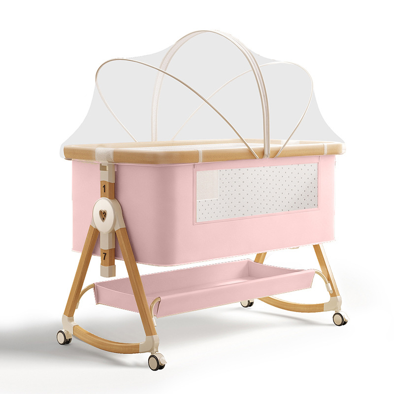 Cuna multifuncional de aleación de aluminio para bebés, cama acoplable, cuna portátil plegable para recién nacidos, venta al por mayor transfronteriza