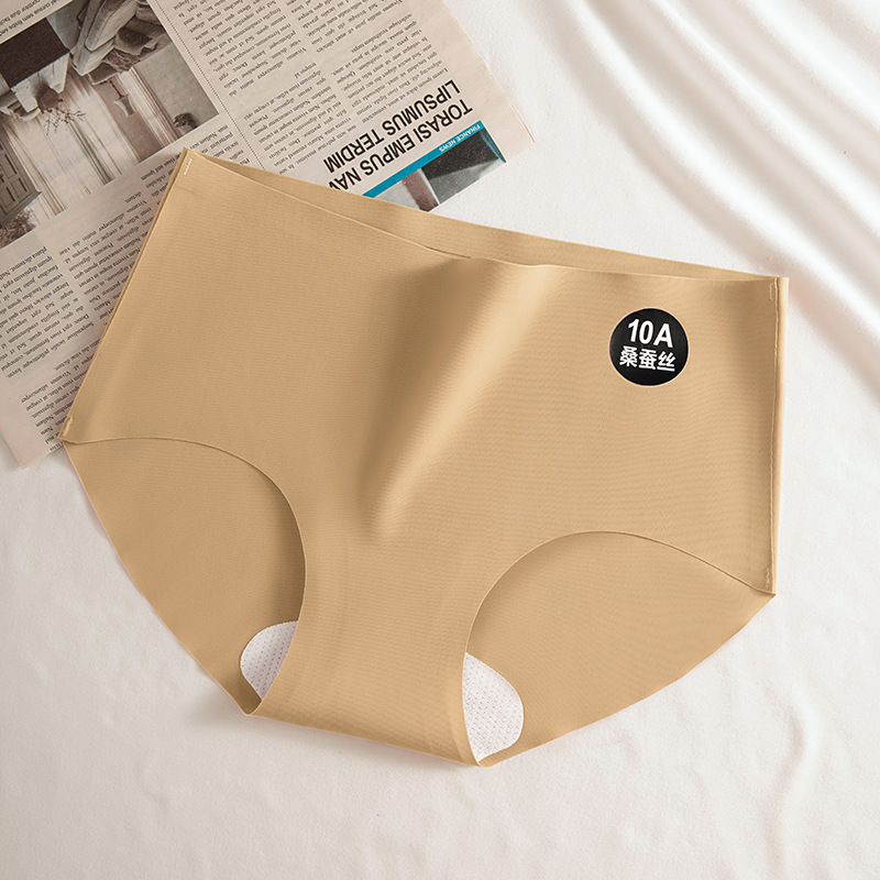 Actualizar 10A para alargar la entrepierna de seda de morera sin costuras, sin costuras, ejercicio de yoga de seda de hielo, bragas de mujer transpirables sin costuras para niñas