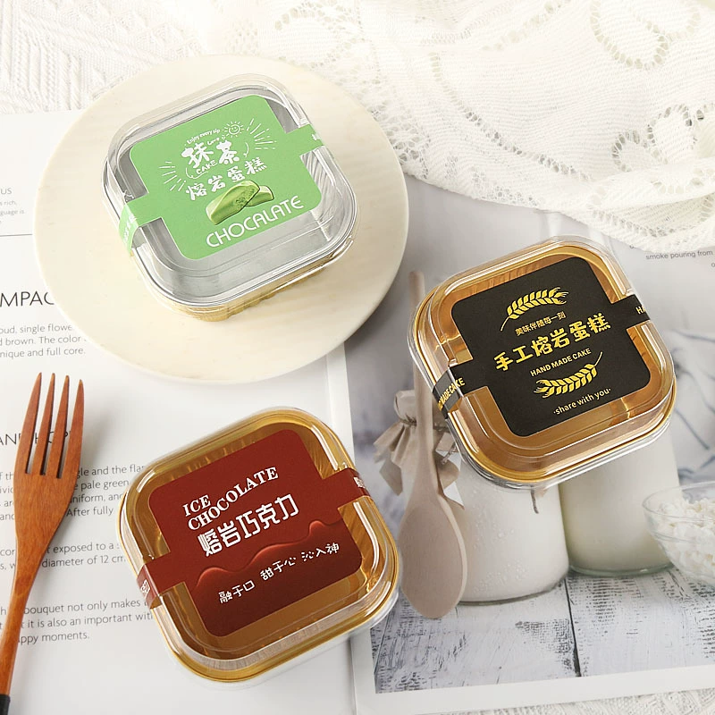 Коробка для упаковки шоколада из лавы Айсберг Лава Тирамису Банджи Пудинг Сыр Устойчивая к высоким температурам Чашка из алюминиевой фольги Алюминиевая коробка