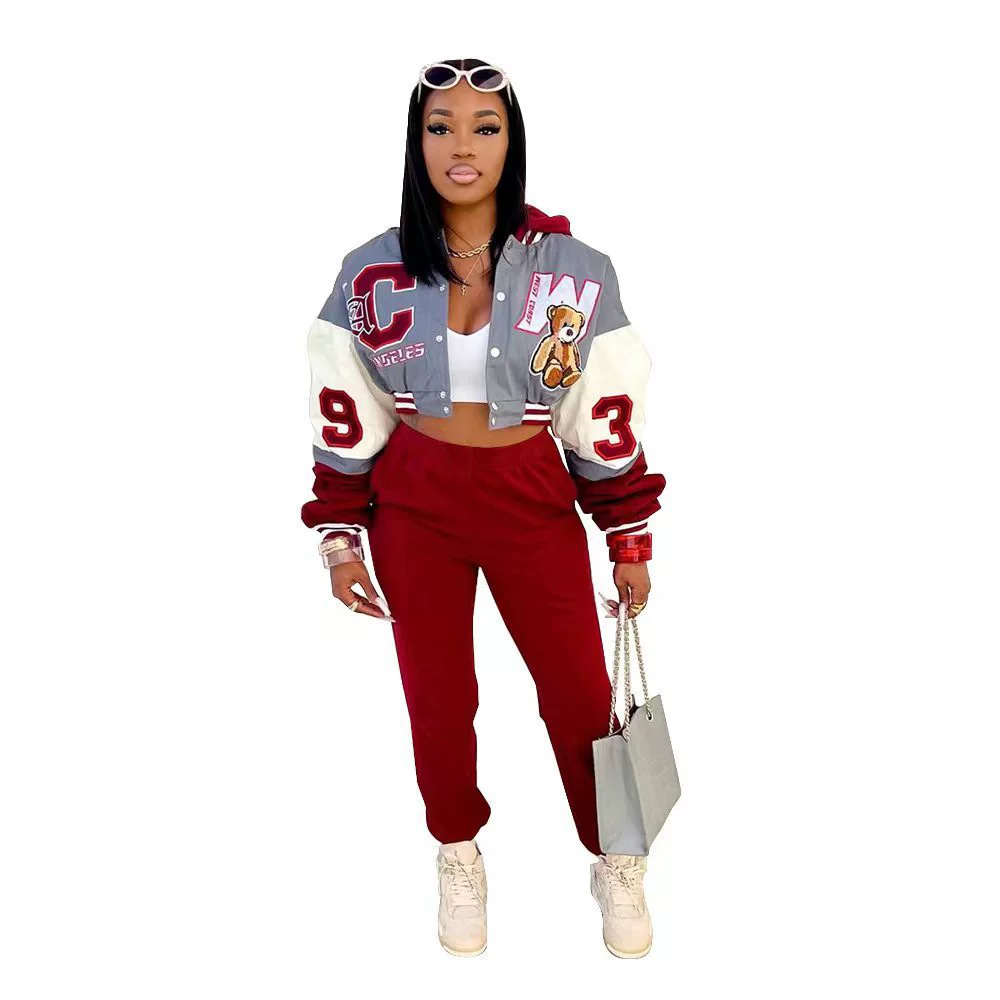Completo da 3 pezzi con giacca da baseball di ispirazione africana alla moda (senza cappuccio): abbigliamento da strada elegante e versatile per uomo e donna_voghion.com