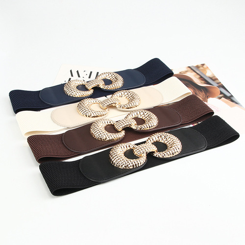 Elastic adjustable belt women's decorative dress coat cinch wide waist versatile high-end fashion accessory belt